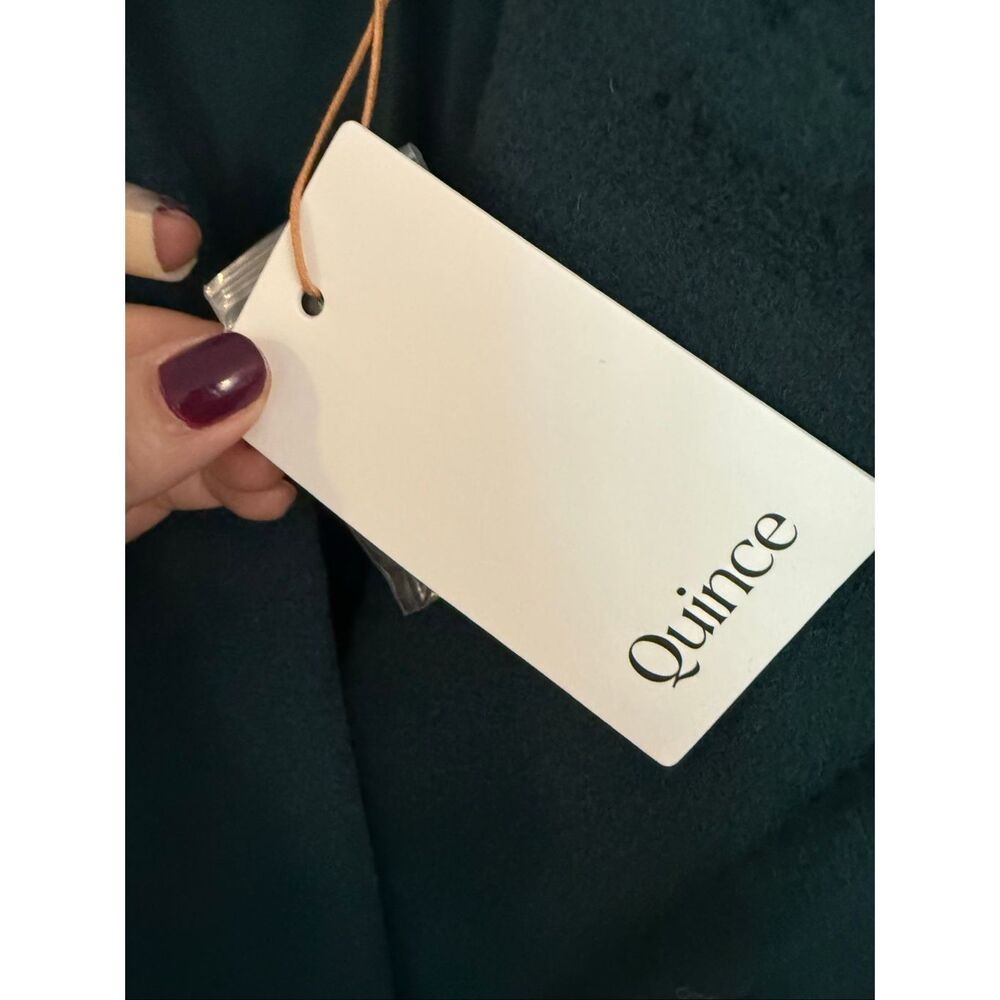 Quince NWT double breasted cashmere wool slouch coat size small green - Picture 5 of 13